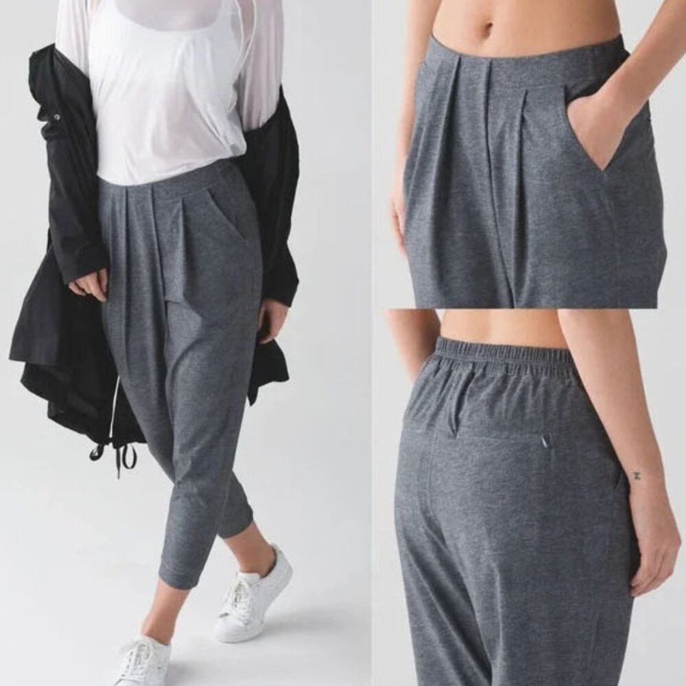 Lululemon &go Keepsake Pant Gray Relaxed Lightweight Pleated Tapered Leg 4